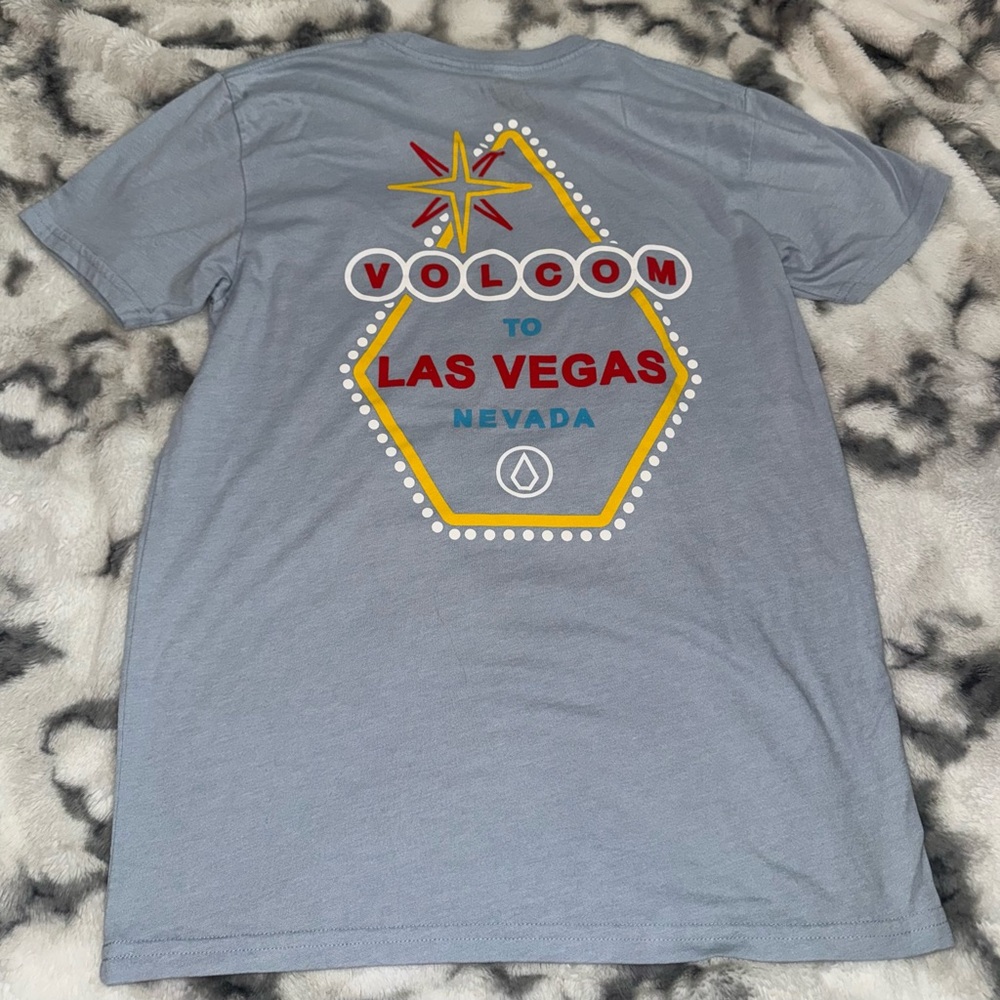Volcom Gray Las Vegas Tee with Colorful Graphic